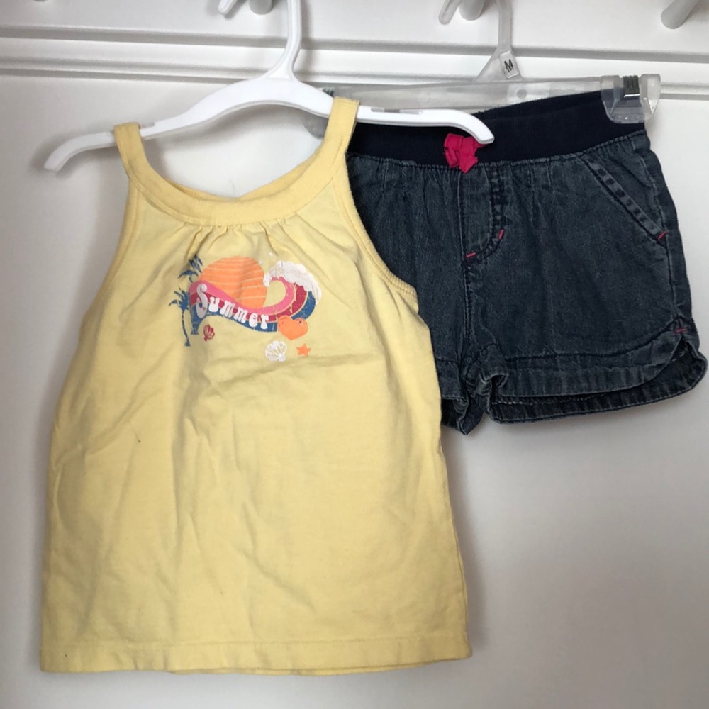 Yellow Summer Tank & Jean Shorts, size 3T